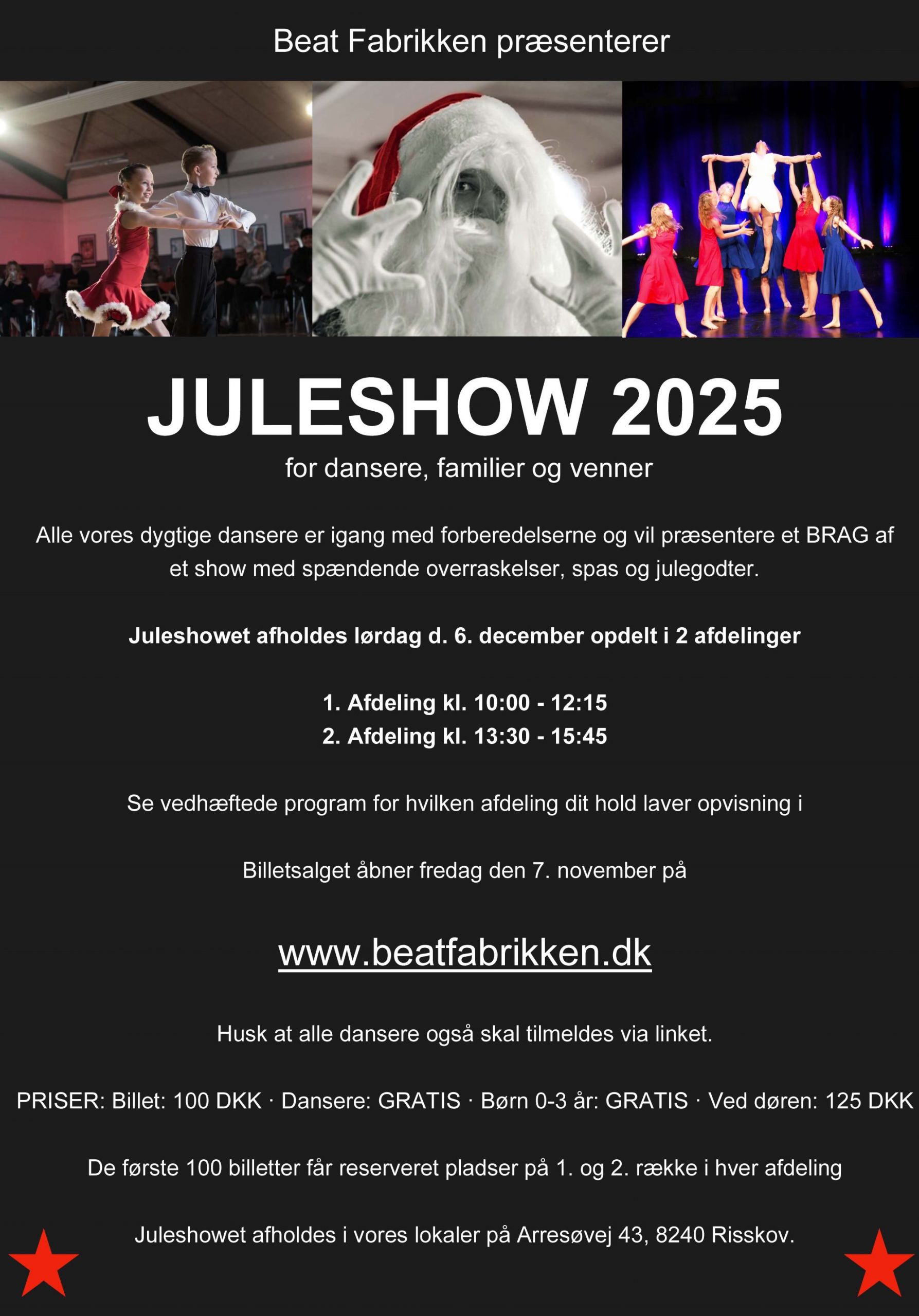 Invitation til Juleshow 2025 ved BEAT FABRIKKEN