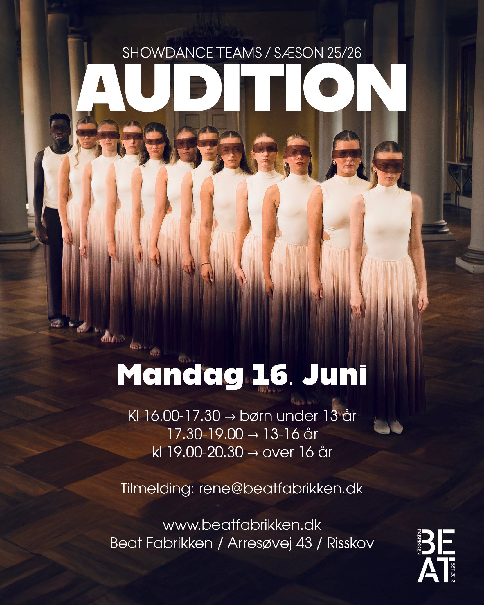 Audition til showdance elitehold ved danseskolen BEAT FABRIKKEN den 16. juni 2025