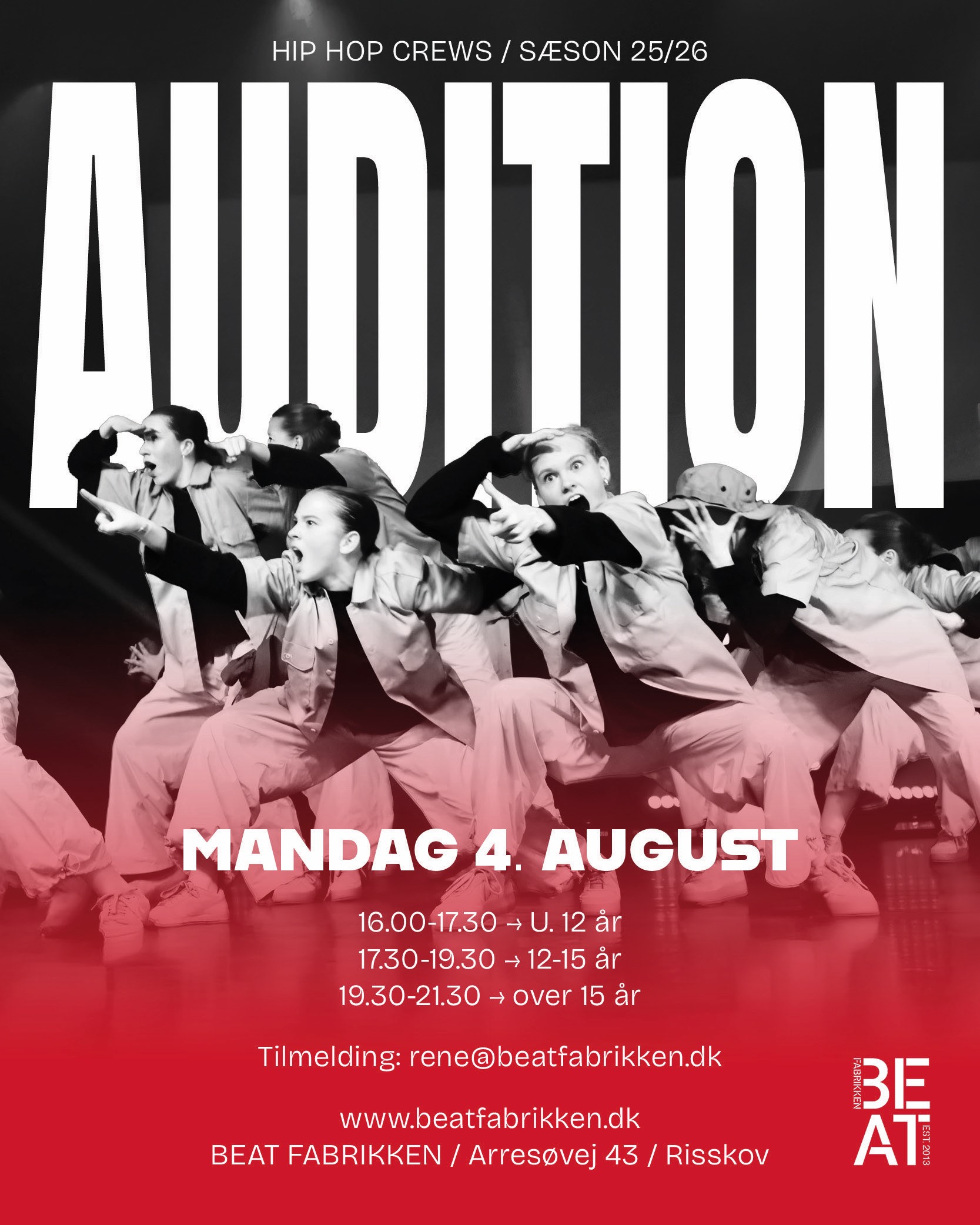 Hiphop Audition ved BEAT FABRIKKEN mandag den 4. august 2025